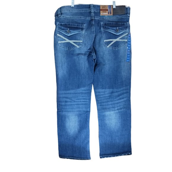 NWT TK Axel  Mens Stretch Slim Boot Cut Jeans actual inseam  Size 36 x 32 - Picture 4 of 8